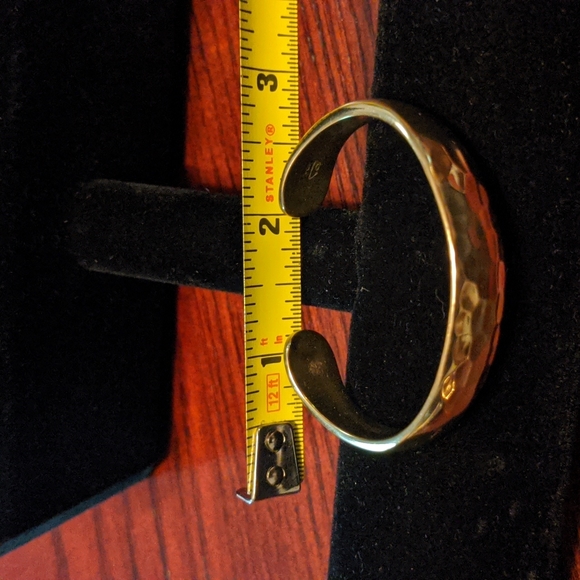 Bracelet Beveled Designed Goldtone Steel Children's Cuff - Picture 7 of 8